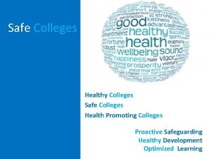 Safe Colleges Healthy Colleges Safe Colleges Health Promoting