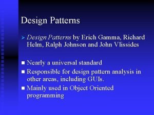 Design Patterns Design Patterns by Erich Gamma Richard