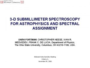 3 D SUBMILLIMETER SPECTROSCOPY FOR ASTROPHYSICS AND SPECTRAL