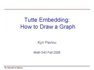 Tutte Embedding How to Draw a Graph Kyri