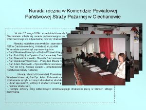 Narada roczna w Komendzie Powiatowej Pastwowej Stray Poarnej