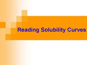 Reading Solubility Curves What is Solubility Solubility the