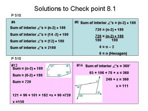 Solutions to Check point 8 1 P 510