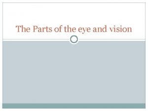 The Parts of the eye and vision Transduction
