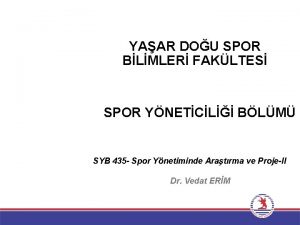 YAAR DOU SPOR BLMLER FAKLTES SPOR YNETCL BLM