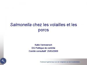 Salmonella chez les volailles et les porcs Katie