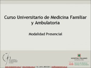 Curso Universitario de Medicina Familiar y Ambulatoria Modalidad