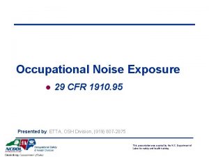 Occupational Noise Exposure l 29 CFR 1910 95