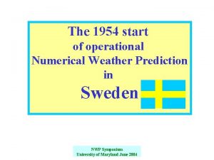 The 1954 start of operational Numerical Weather Prediction