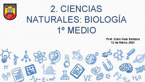 2 CIENCIAS NATURALES BIOLOGA 1 MEDIO Prof Clara