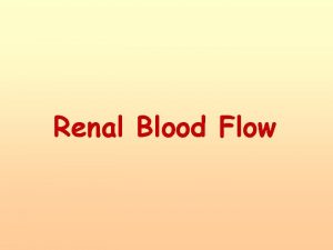 Renal Blood Flow w Total renal blood flow