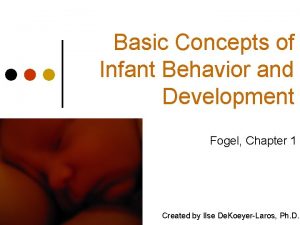 Basic Concepts of Infant Behavior and Development Fogel