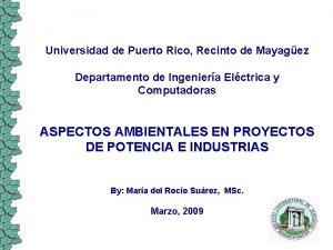 Universidad de Puerto Rico Recinto de Mayagez Departamento