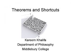 Theorems and Shortcuts Kareem Khalifa Department of Philosophy