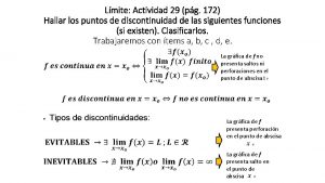 Lmite Actividad 29 pg 172 Hallar los puntos