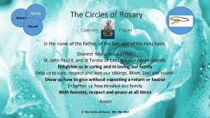 Family School Church The Circles of Rosary Opening