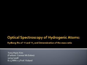 Optical Spectroscopy of Hydrogenic Atoms Rydberg fits of