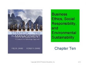 Business Ethics Social Responsibility and Environmental Sustainability Chapter