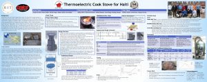 Thermoelectric Cook Stove for Haiti Stove Team Thermoelectric