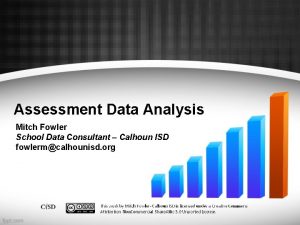 Assessment Data Analysis Mitch Fowler School Data Consultant