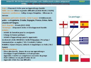 KA 219 Action Cl KA 219 Partenariat stratgique
