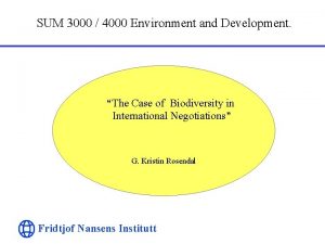 SUM 3000 4000 Environment and Development The Case
