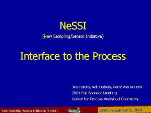 Ne SSI New SamplingSensor Initiative Interface to the