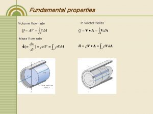 Fundamental properties Volume flow rate Mass flow rate