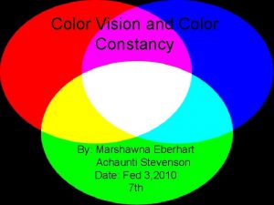 Color Vision and Color Constancy By Marshawna Eberhart