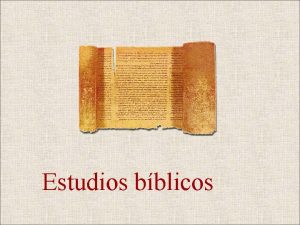 Estudios bblicos INTRODUCCIN A EL LIBRO DE LOS