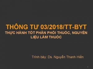 THNG T 032018TTBYT THC HNH TT PH N