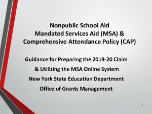 Nonpublic School Aid Mandated Services Aid MSA Comprehensive