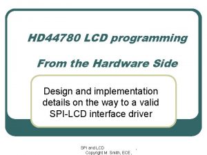 HD 44780 LCD programming From the Hardware Side
