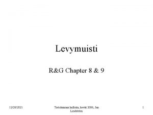 Levymuisti RG Chapter 8 9 12202021 Tietokannan hallinta