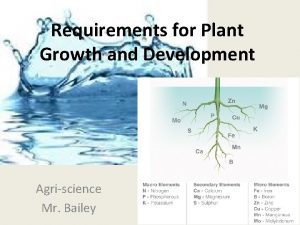 Requirements for Plant Growth and Development Agriscience Mr