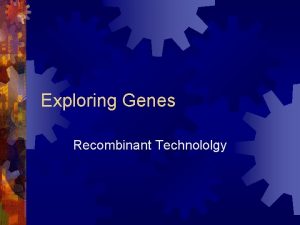 Exploring Genes Recombinant Technololgy Restriction Enzymes What are