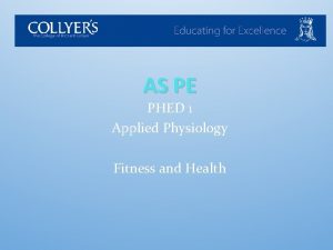 AS PE PHED 1 Applied Physiology Fitness and