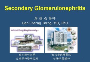 Glomerulonephritis l most important group of generalized parenchymal