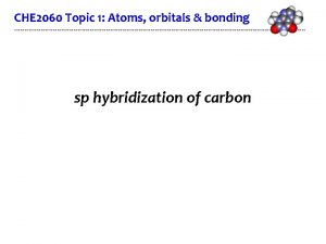 CHE 2060 Topic 1 Atoms orbitals bonding sp