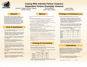 Coping With Intimate Partner Violence Dependent Victims Downplay