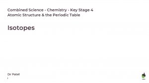 Combined Science Chemistry Key Stage 4 Atomic Structure