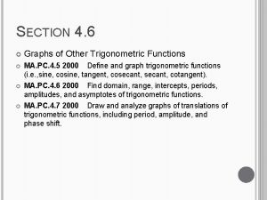 SECTION 4 6 Graphs of Other Trigonometric Functions