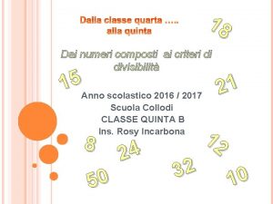 18 Dai numeri composti ai criteri di divisibilit