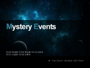Mystery Events 10100 10100 10114 10121 10128 Hans