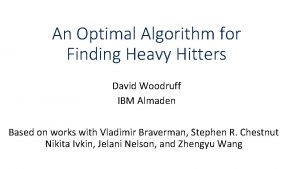 An Optimal Algorithm for Finding Heavy Hitters David