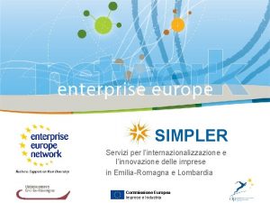 SIMPLER Servizi per linternazionalizzazione e linnovazione delle imprese