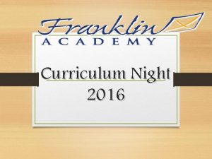 Curriculum Night 2016 AGENDA Power School Weebly Mc