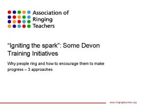 Igniting the spark Some Devon Training Initiatives Why