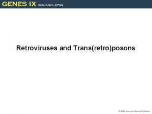 Retroviruses and Transretroposons Transposons DNA fragments elements with