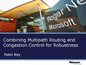 Combining Multipath Routing and Congestion Control for Robustness